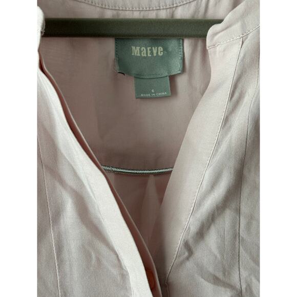 Anthropologie Maeve blush colored pleated front rayon blouse size 6 VGUC - Picture 4 of 6